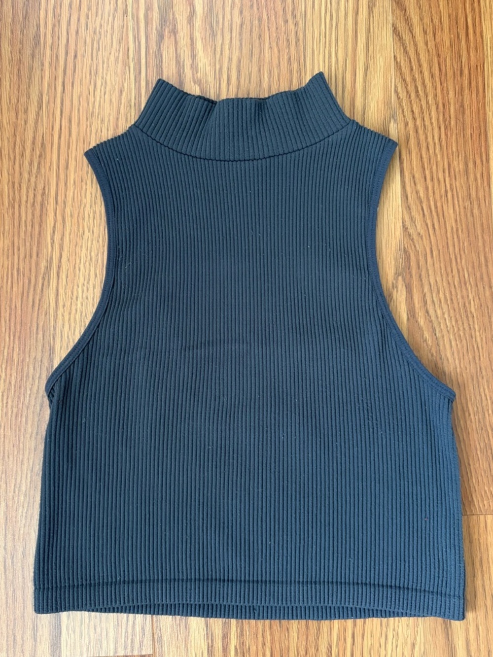 Zara grey high neck top ribbed fabric